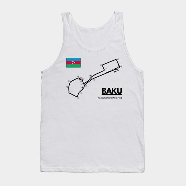 Baku F1 Track Azerbaijan Tank Top by Auto-Prints